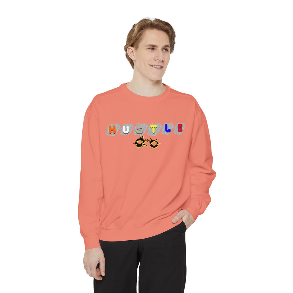 Hustle Block Letter Sweatshirt — Colorful Retro Graphic Crewneck