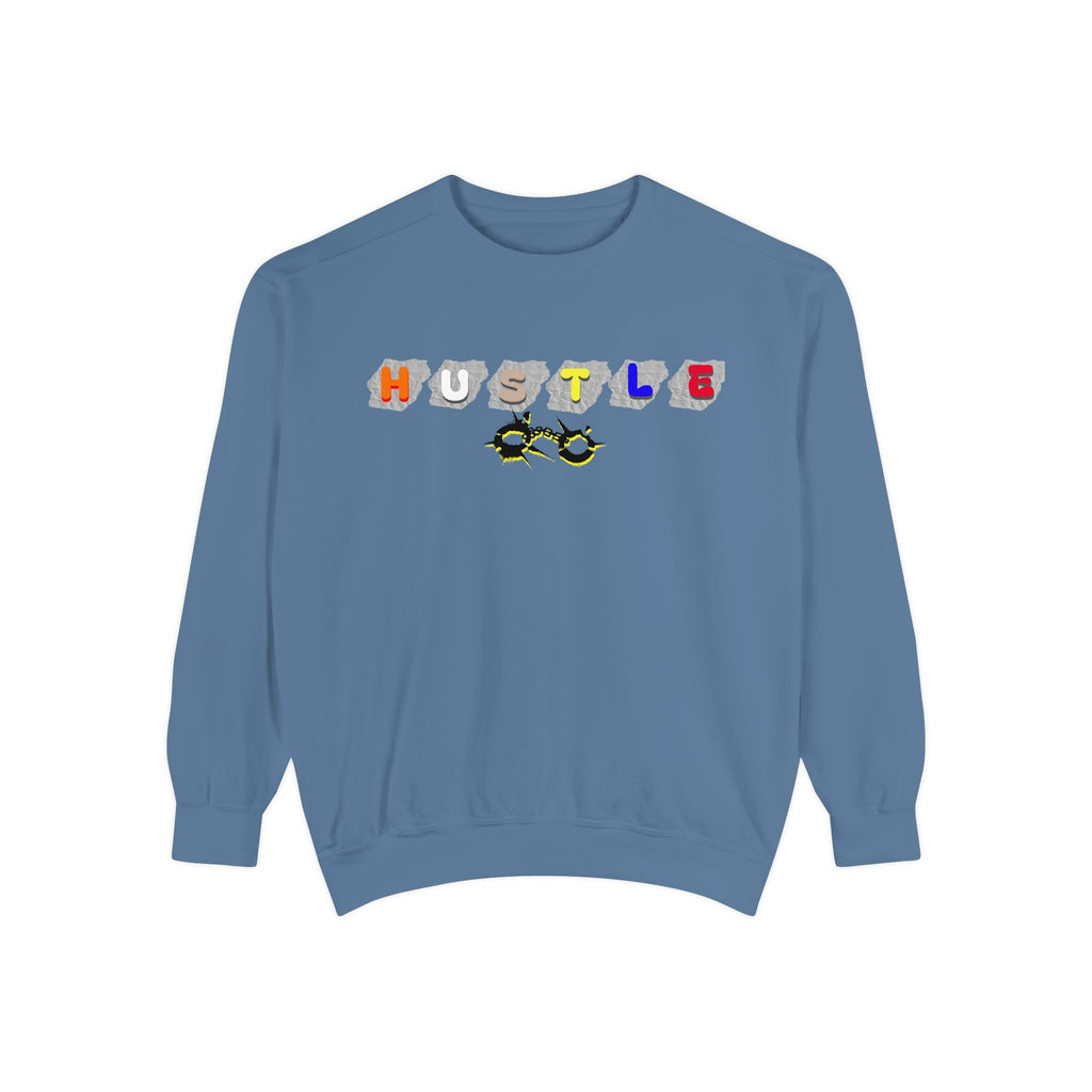 Hustle Block Letter Sweatshirt — Colorful Retro Graphic Crewneck