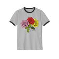 Vintage Rose Trio Ringer T‑Shirt — 'Summer' Botanical Graphic