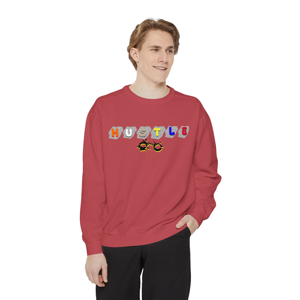 Hustle Block Letter Sweatshirt — Colorful Retro Graphic Crewneck