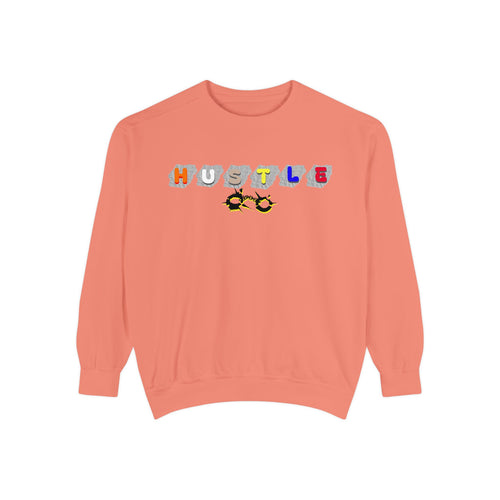 Hustle Block Letter Sweatshirt — Colorful Retro Graphic Crewneck
