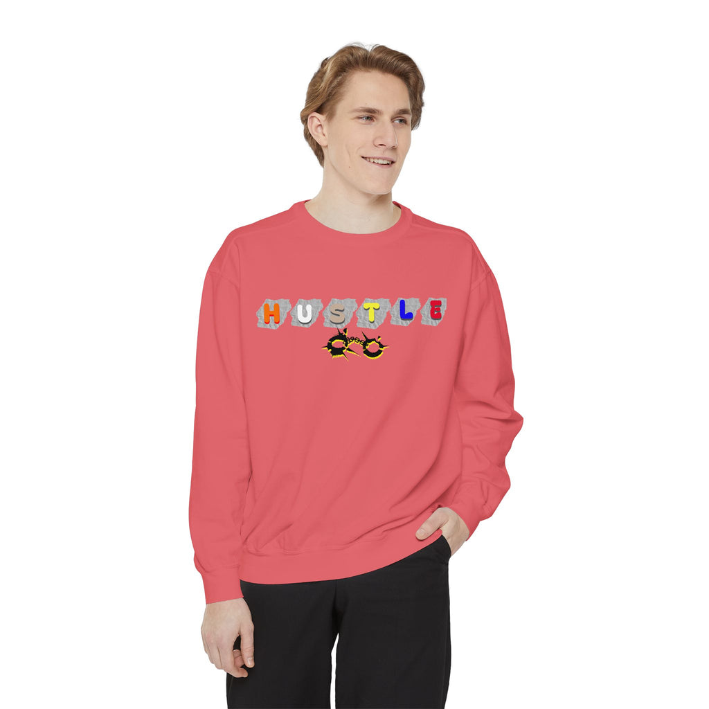 Hustle Block Letter Sweatshirt — Colorful Retro Graphic Crewneck